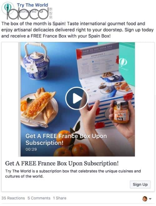 Facebook 視頻廣告