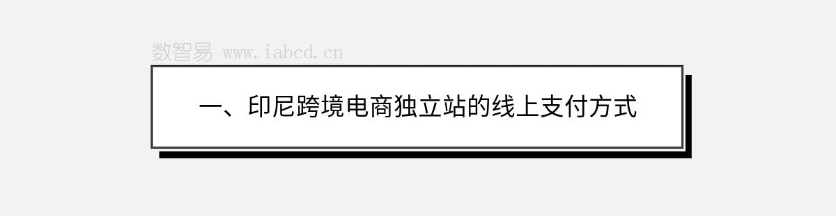 一、印尼跨境電商獨(dú)立站的線上支付方式