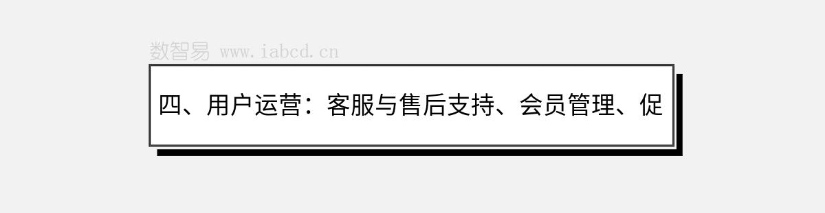 四、用戶運(yùn)營(yíng)：客服與售后支持、會(huì)員管理、促銷活動(dòng)