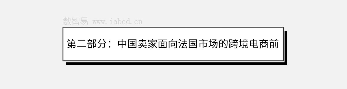 第二部分：中國賣家面向法國市場的跨境電商前景