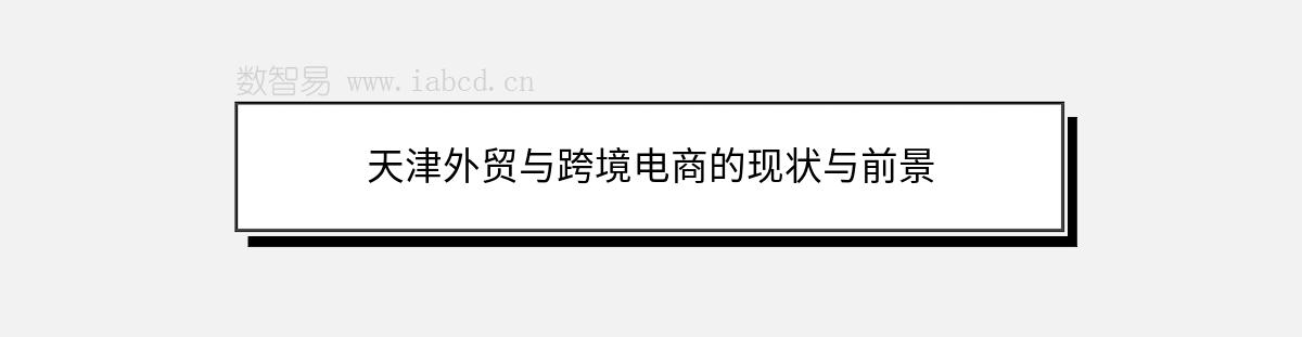 天津外貿(mào)與跨境電商的現(xiàn)狀與前景