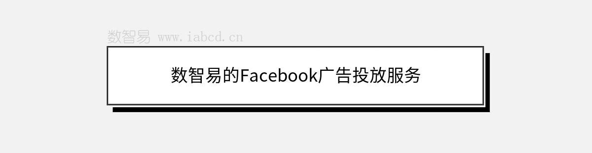 數(shù)智易的Facebook廣告投放服務