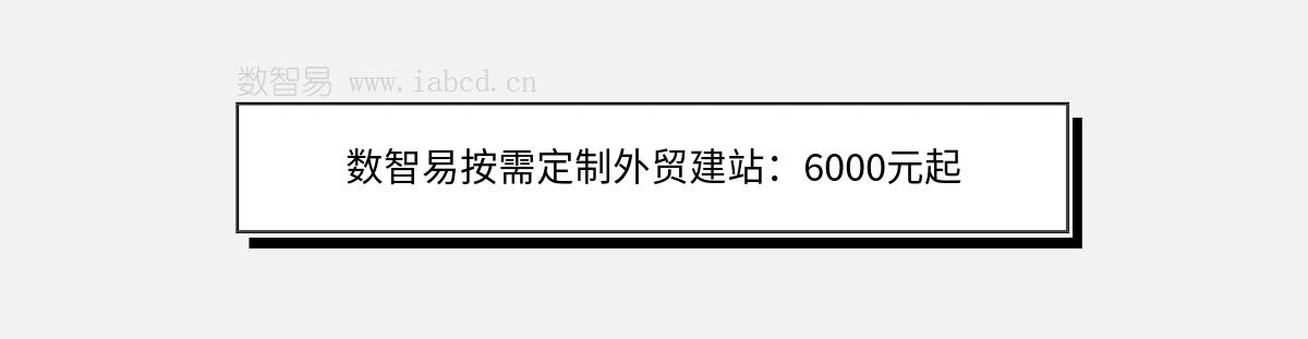 數(shù)智易按需定制外貿(mào)建站：6000元起