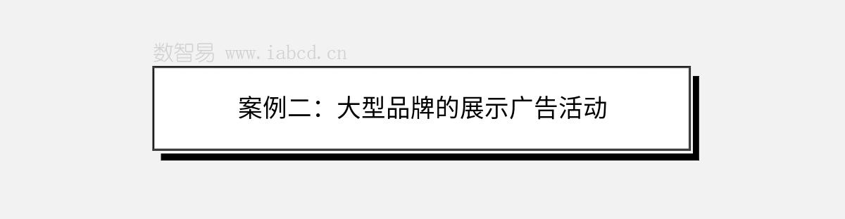 案例二：大型品牌的展示廣告活動