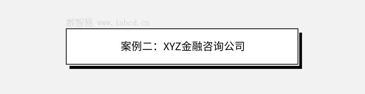 案例二：XYZ金融咨詢公司