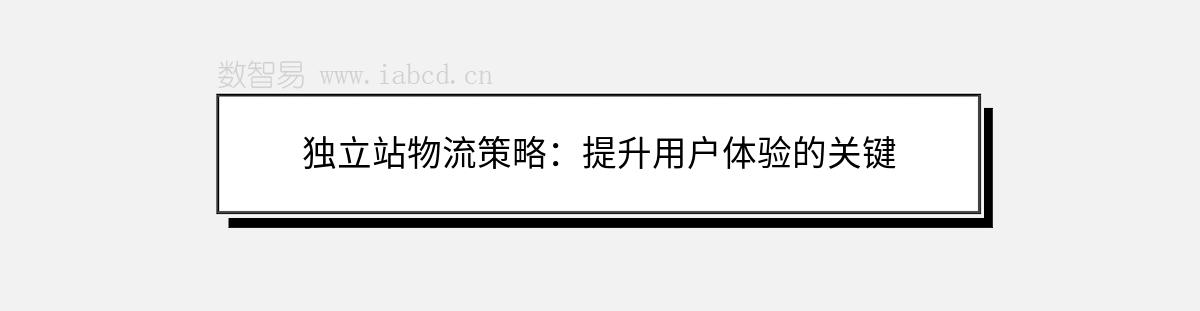 獨(dú)立站物流策略：提升用戶體驗(yàn)的關(guān)鍵