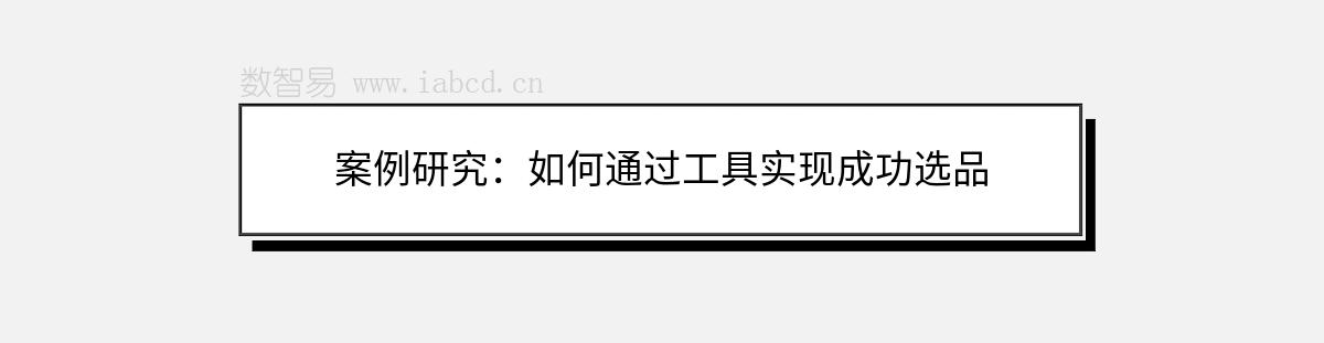 案例研究：如何通過(guò)工具實(shí)現(xiàn)成功選品