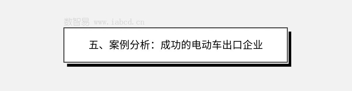 五、案例分析：成功的電動(dòng)車(chē)出口企業(yè)