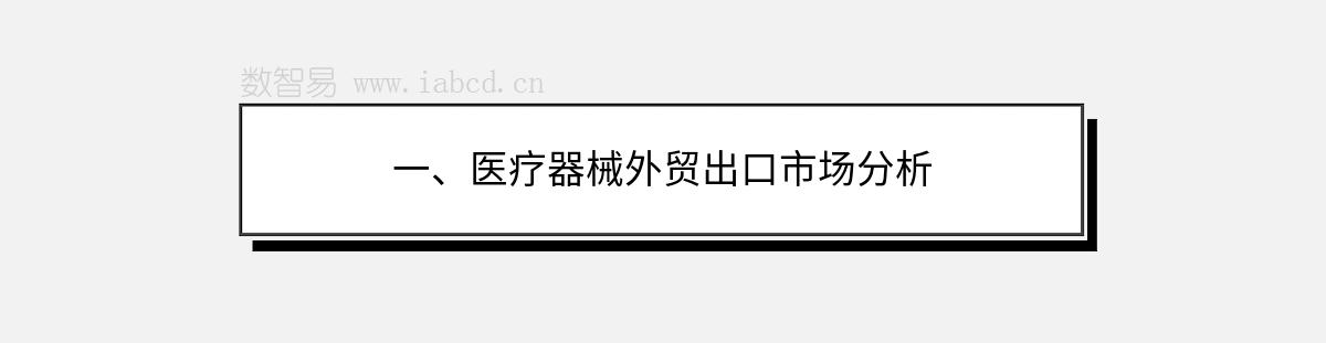 一、醫(yī)療器械外貿(mào)出口市場分析