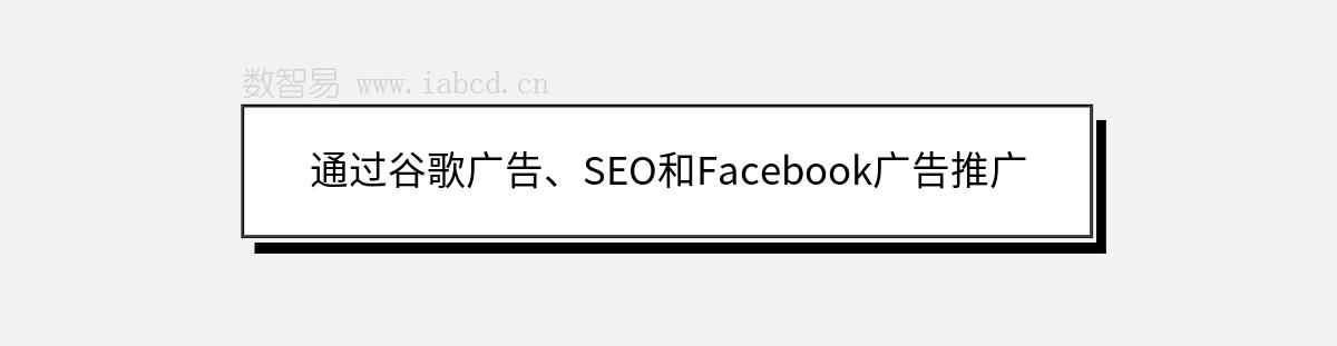 通過谷歌廣告、SEO和Facebook廣告推廣