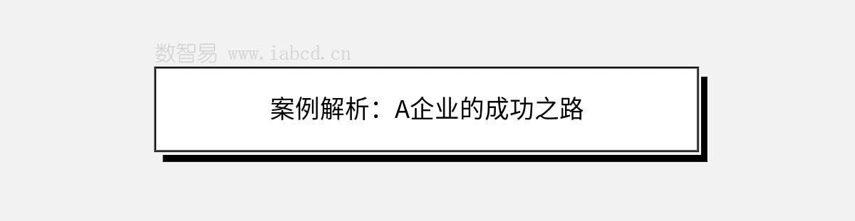 案例解析：A企業(yè)的成功之路