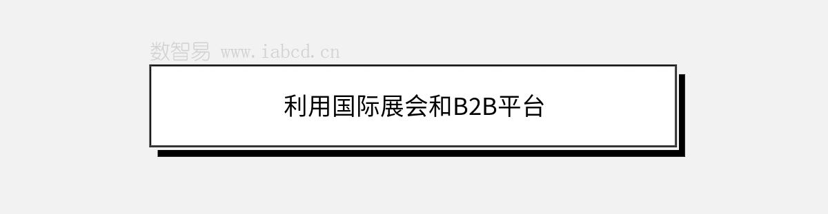 利用國際展會和B2B平臺