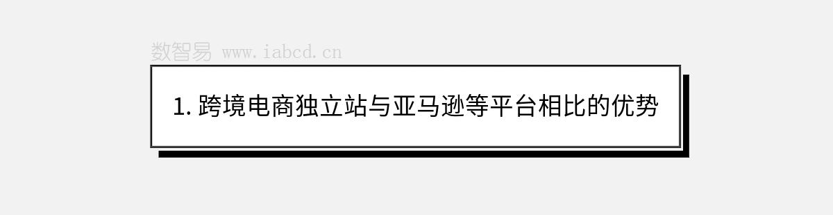 1. 跨境電商獨(dú)立站與亞馬遜等平臺(tái)相比的優(yōu)勢