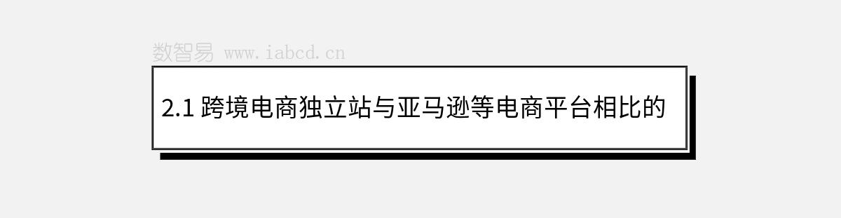 2.1 跨境電商獨立站與亞馬遜等電商平臺相比的優(yōu)勢