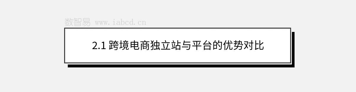 2.1 跨境電商獨(dú)立站與平臺(tái)的優(yōu)勢(shì)對(duì)比
