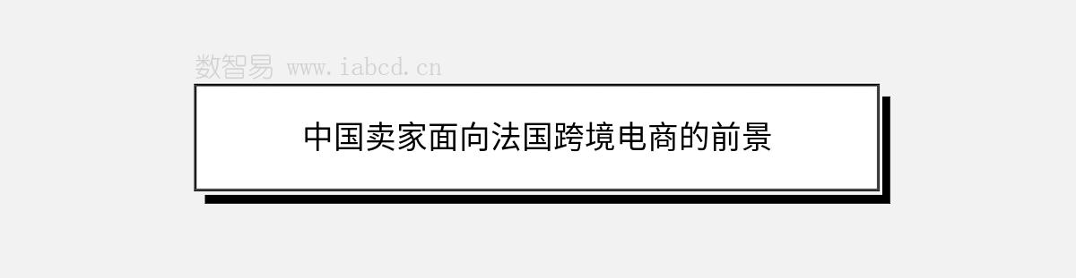 中國(guó)賣(mài)家面向法國(guó)跨境電商的前景