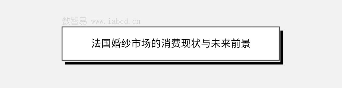 法國婚紗市場的消費現(xiàn)狀與未來前景