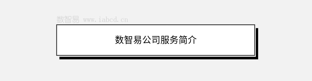 數(shù)智易公司服務(wù)簡介
