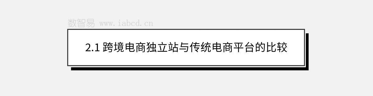2.1 跨境電商獨(dú)立站與傳統(tǒng)電商平臺(tái)的比較