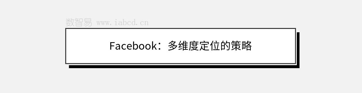 Facebook：多維度定位的策略