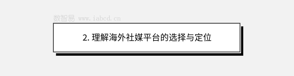 2. 理解海外社媒平臺的選擇與定位