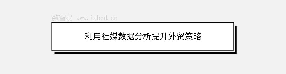 利用社媒數(shù)據(jù)分析提升外貿(mào)策略