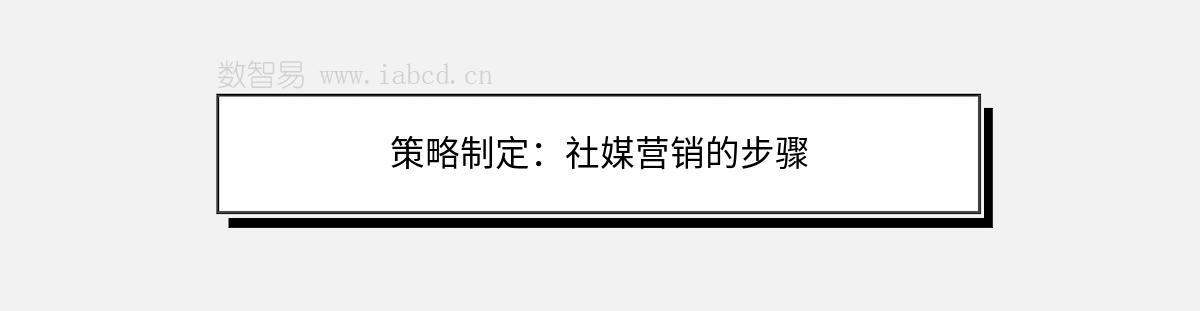 策略制定：社媒營銷的步驟