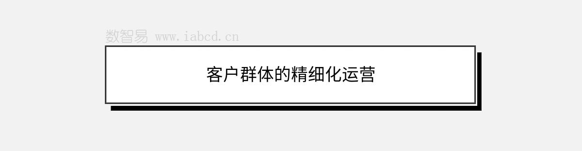 客戶群體的精細(xì)化運(yùn)營(yíng)