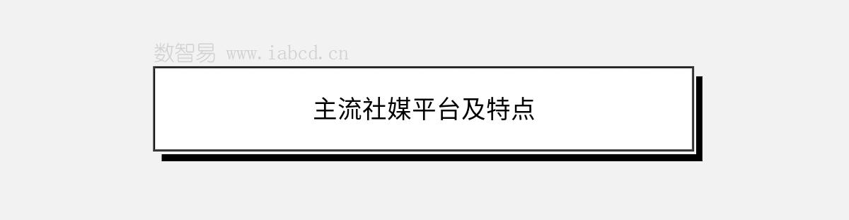 主流社媒平臺(tái)及特點(diǎn)