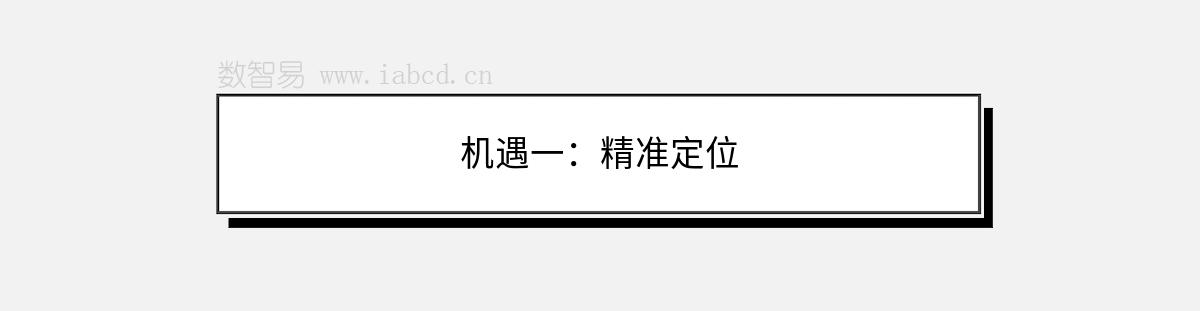 機(jī)遇一：精準(zhǔn)定位